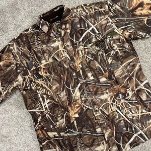 Drake Waterfowl Advantage Max-4 HD Camo Button Front‎ Shirt Jacket Men Size XL